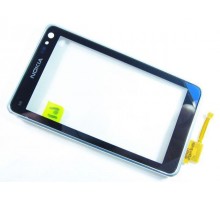 Тачскрин (сенсор) для Nokia N8-00, чёрный big ic/ small ic